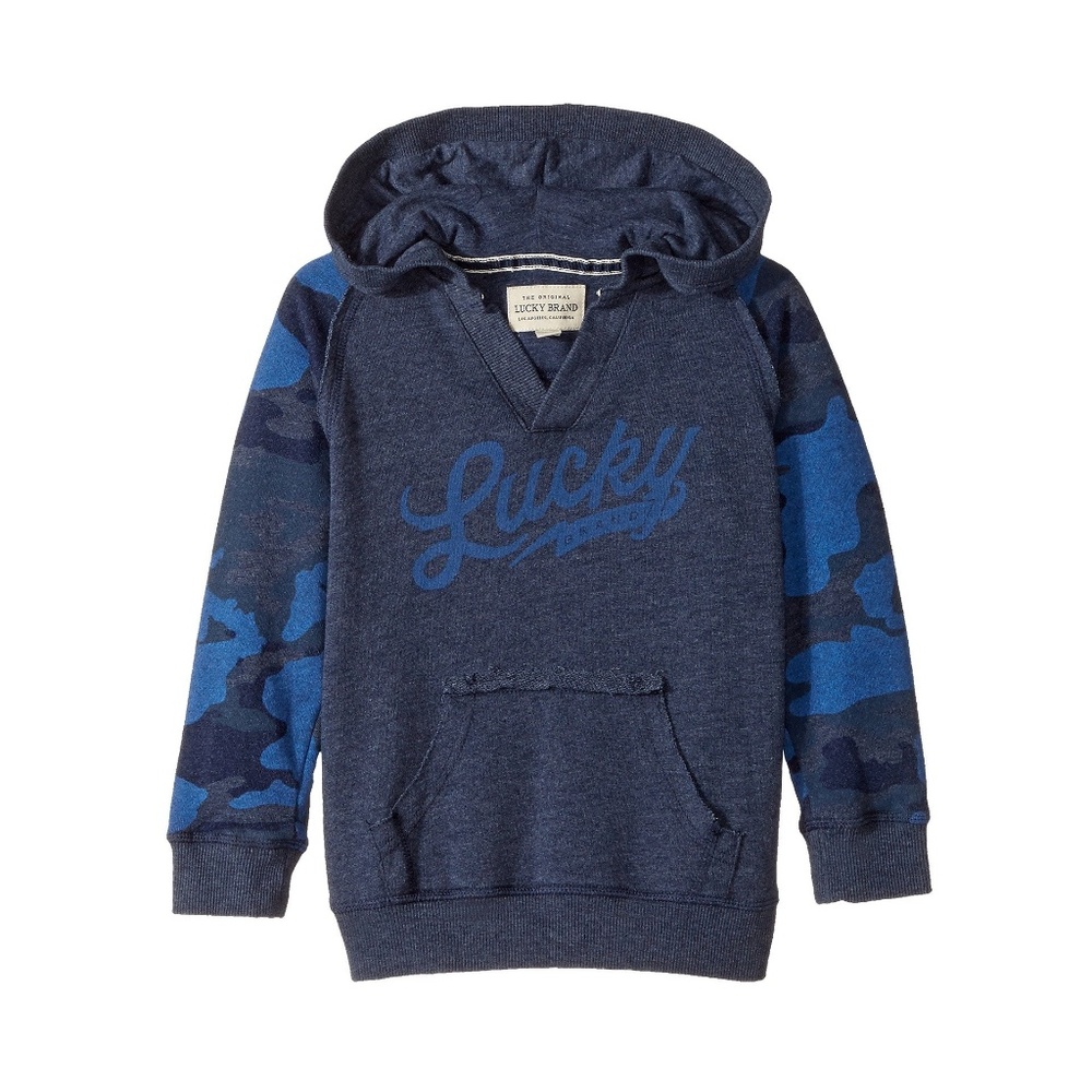 Lucky Brand Hoodie Sweatshirt Boys 3T  Camo‎ Terry Pullover Navy Blue NWT
